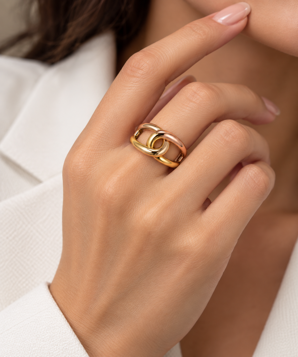 Two-Tone Interlock Ring