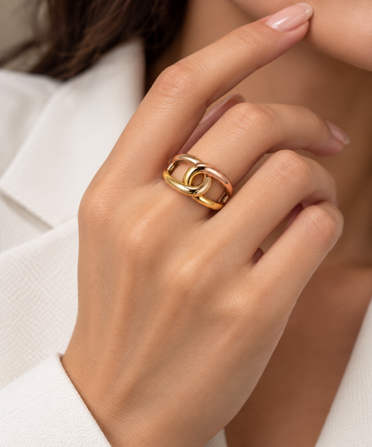 Two-Tone Interlock Ring
