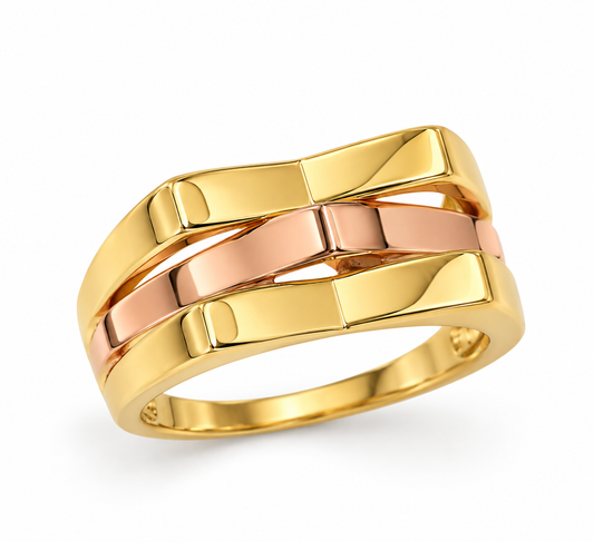 Two-Tone Triple Band Ring