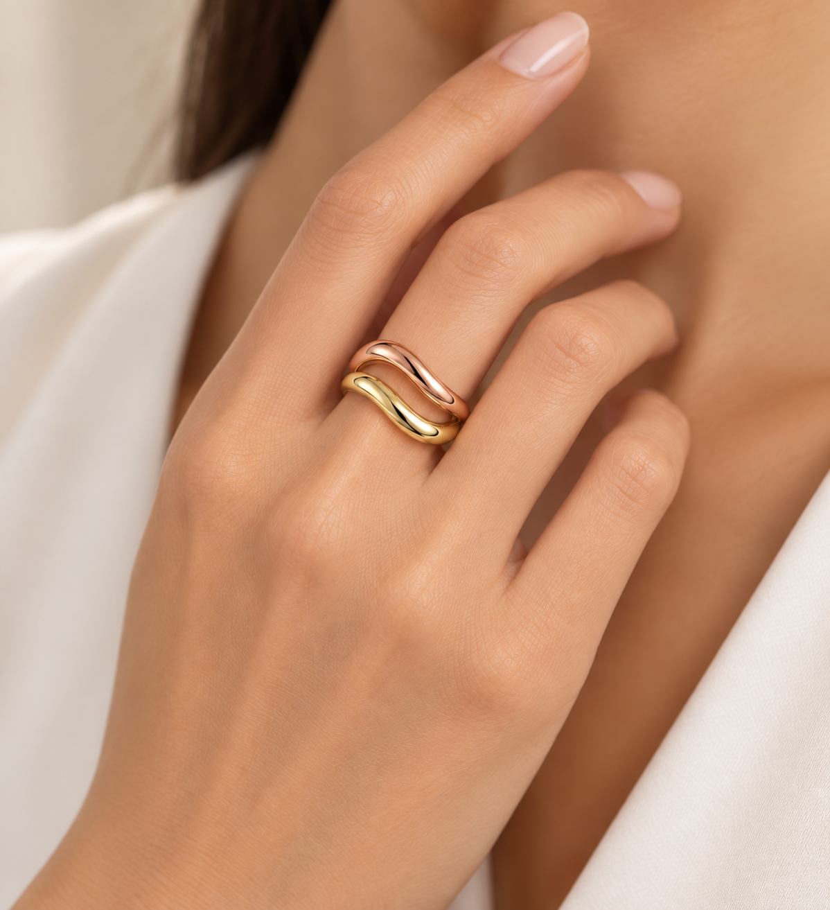 Two-Tone Wave Ring