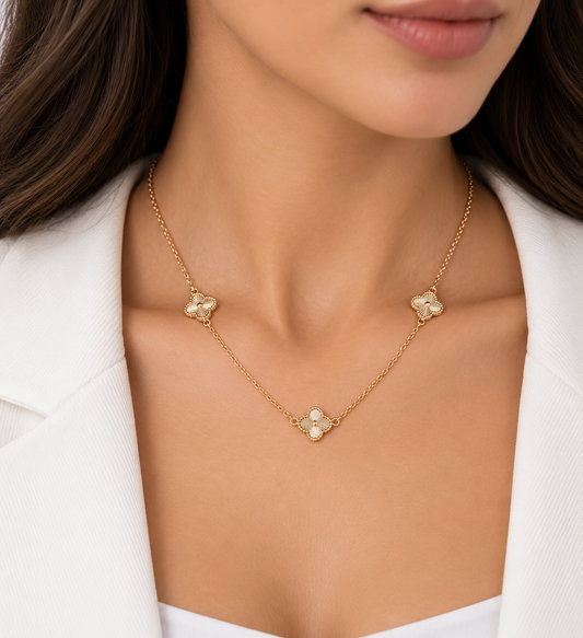 Triple Laser Cut Clover Necklace