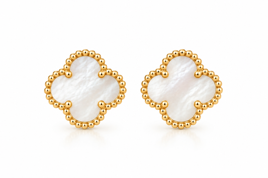Mother of Pearl Clover Stud Earrings