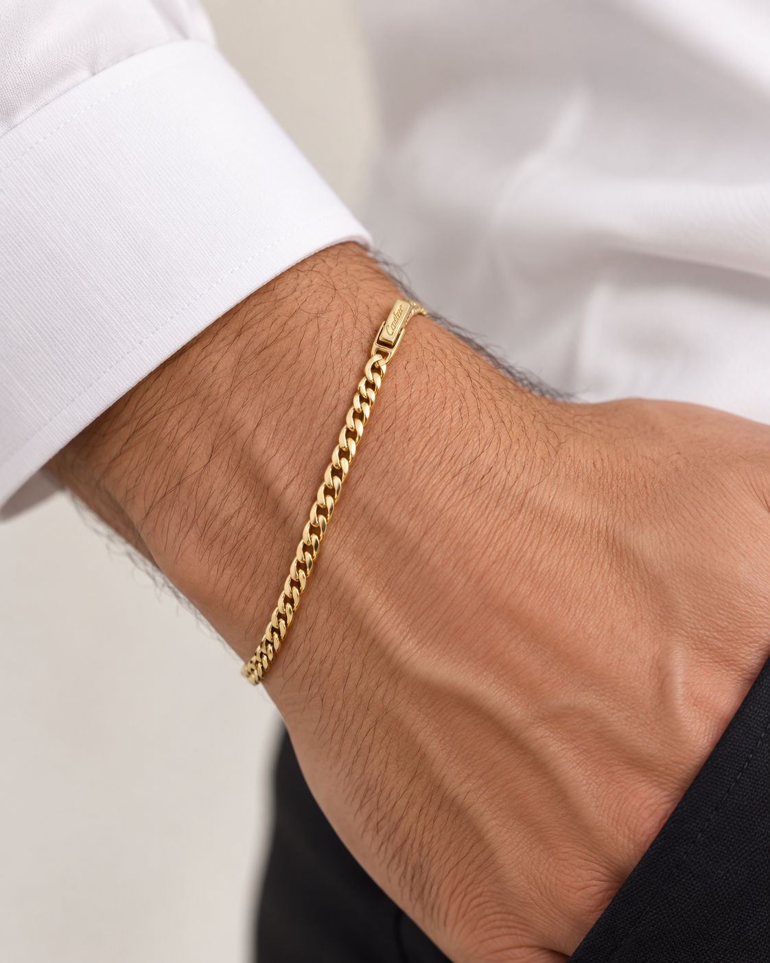 Slim Cuban Link Bracelet – Cartier Style