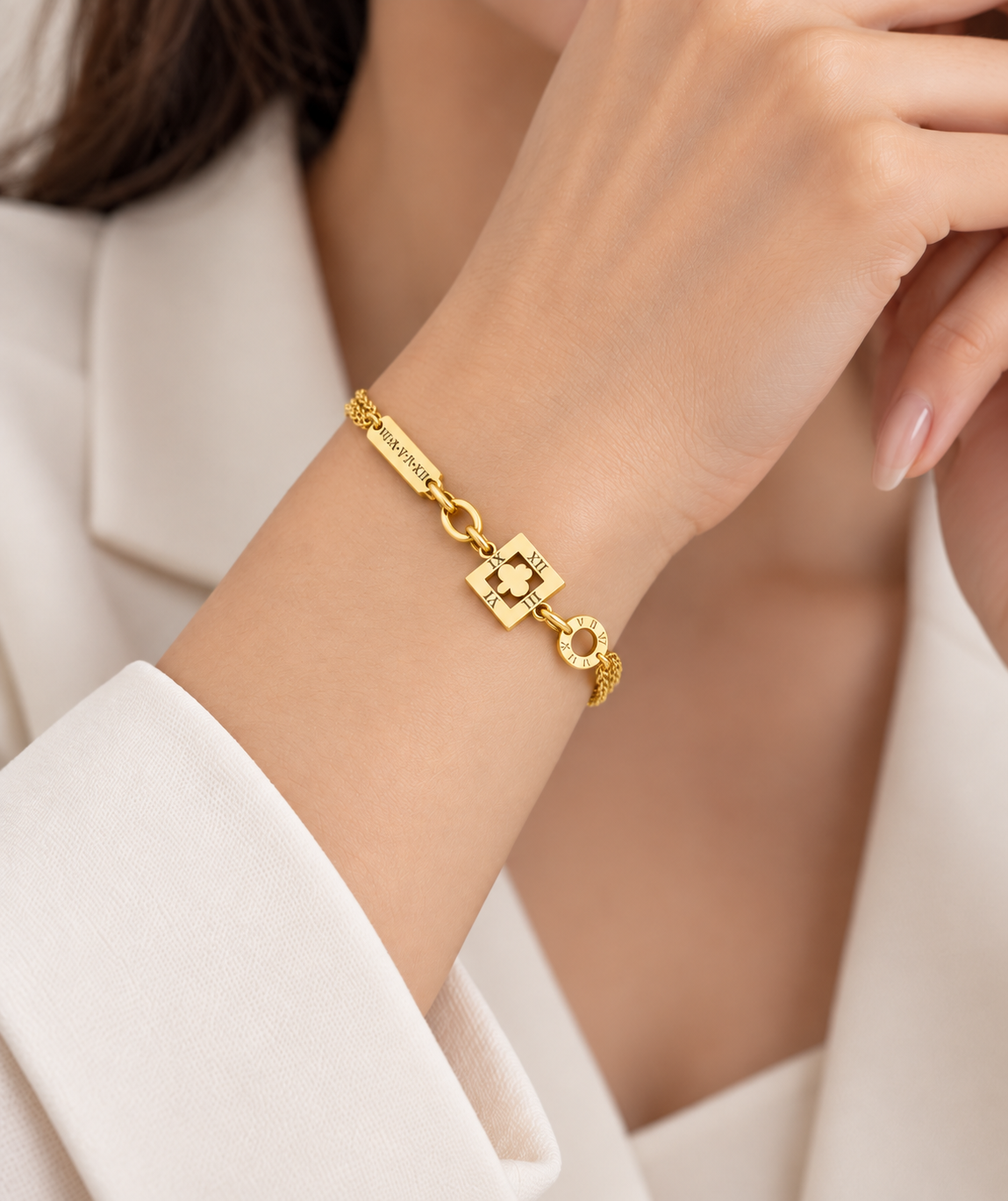 Roman Numeral Charm Bracelet