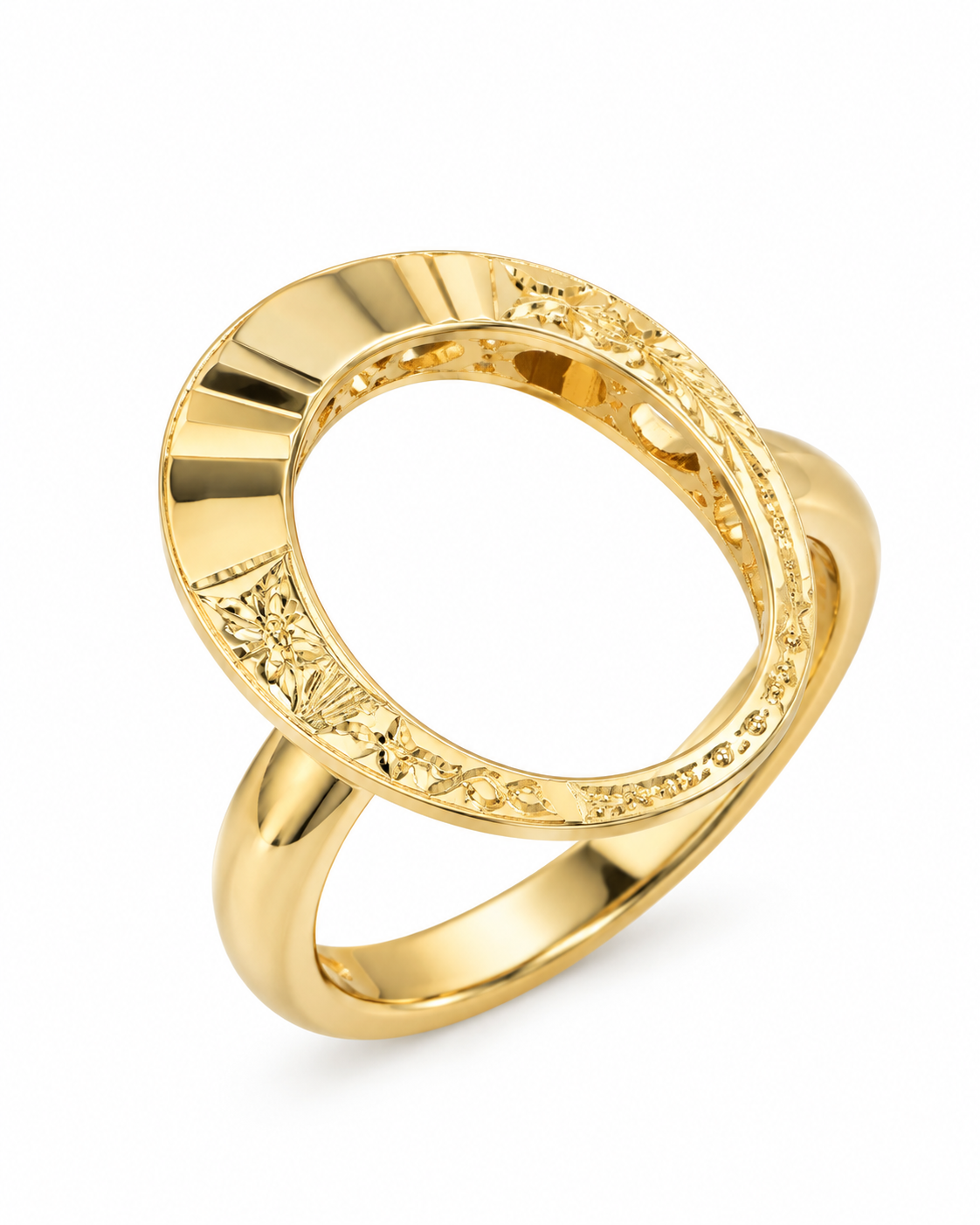 Elegant Oval Gold Statement Ring