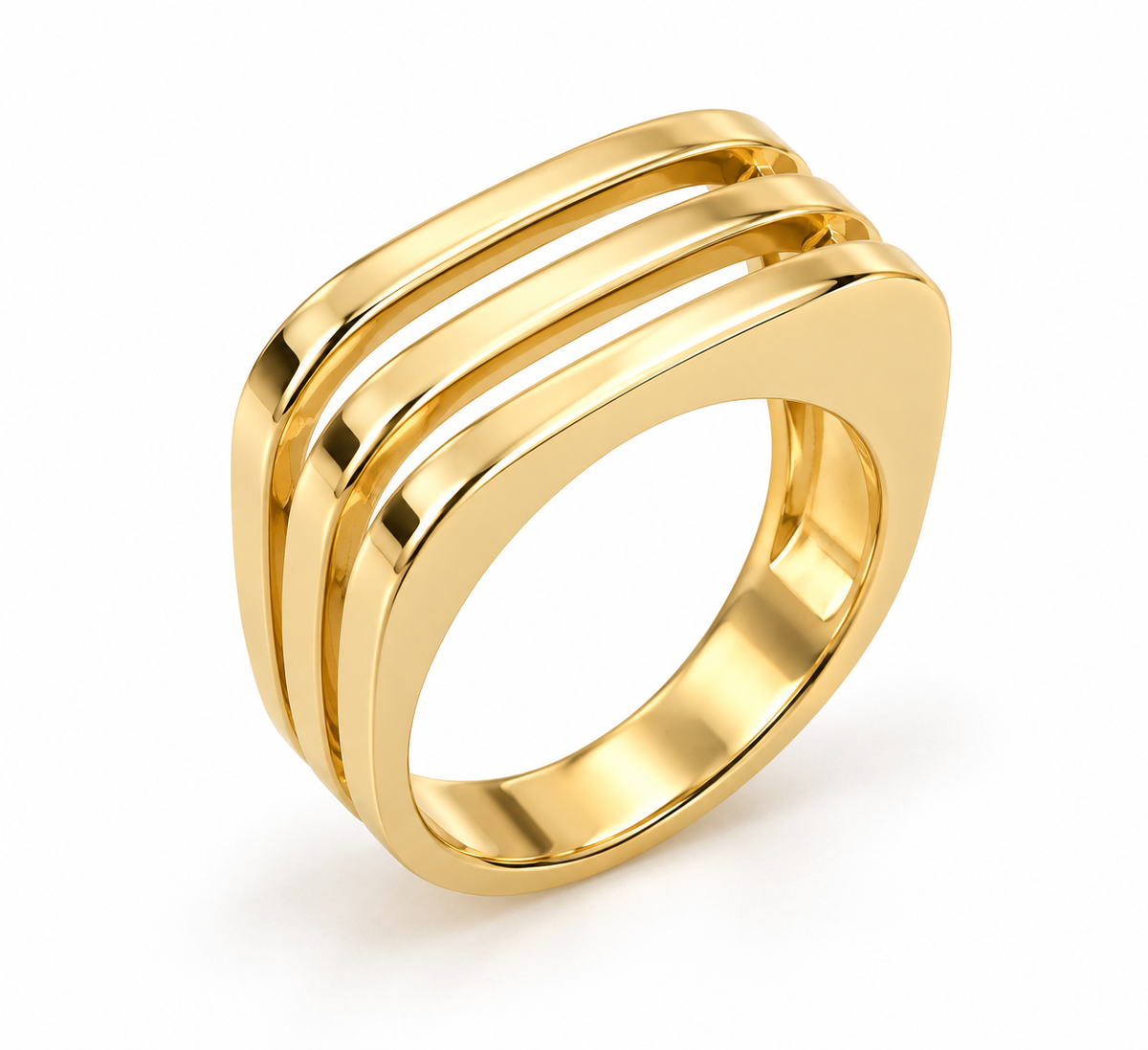 Triple-Band Geometric Ring