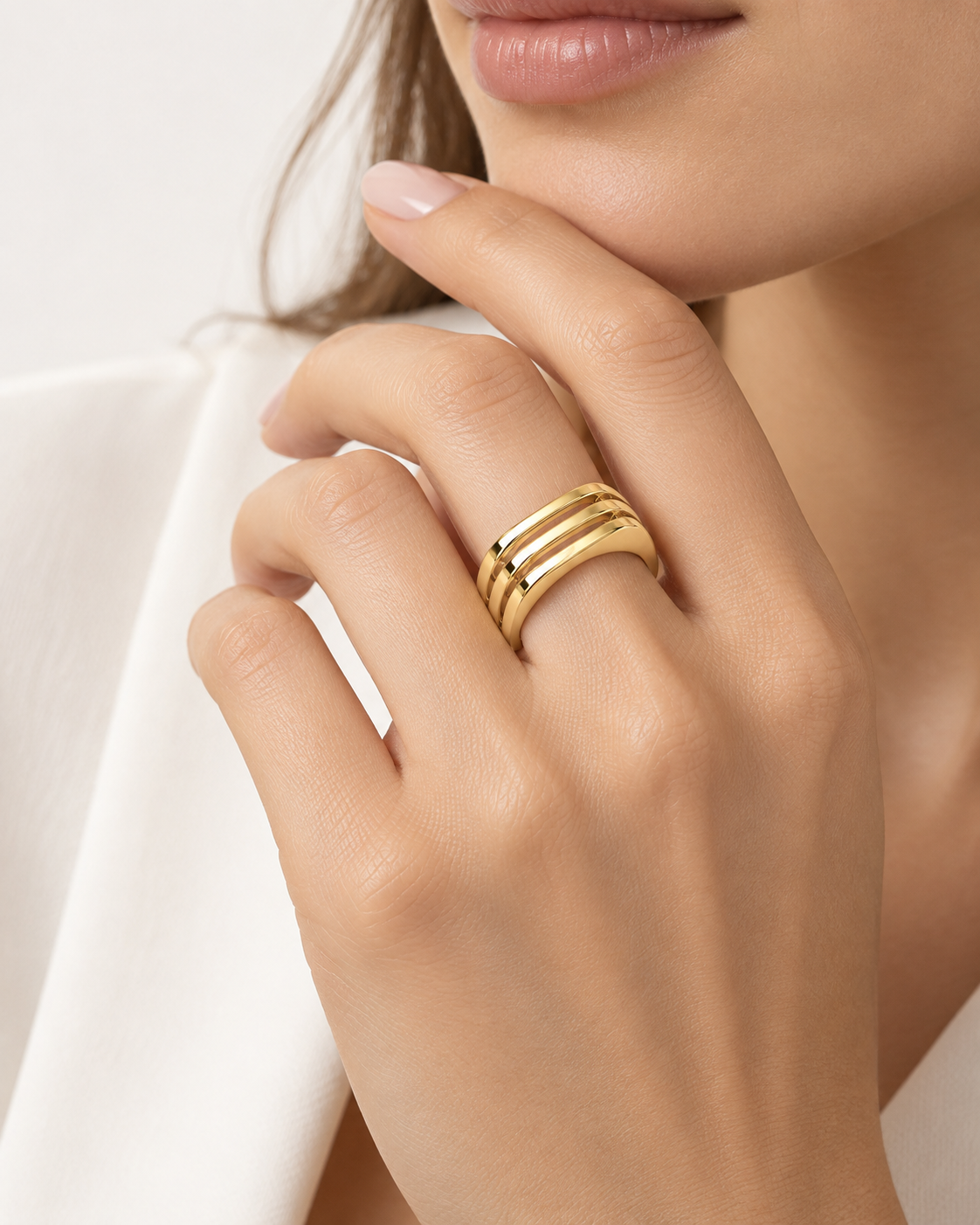 Triple-Band Geometric Ring