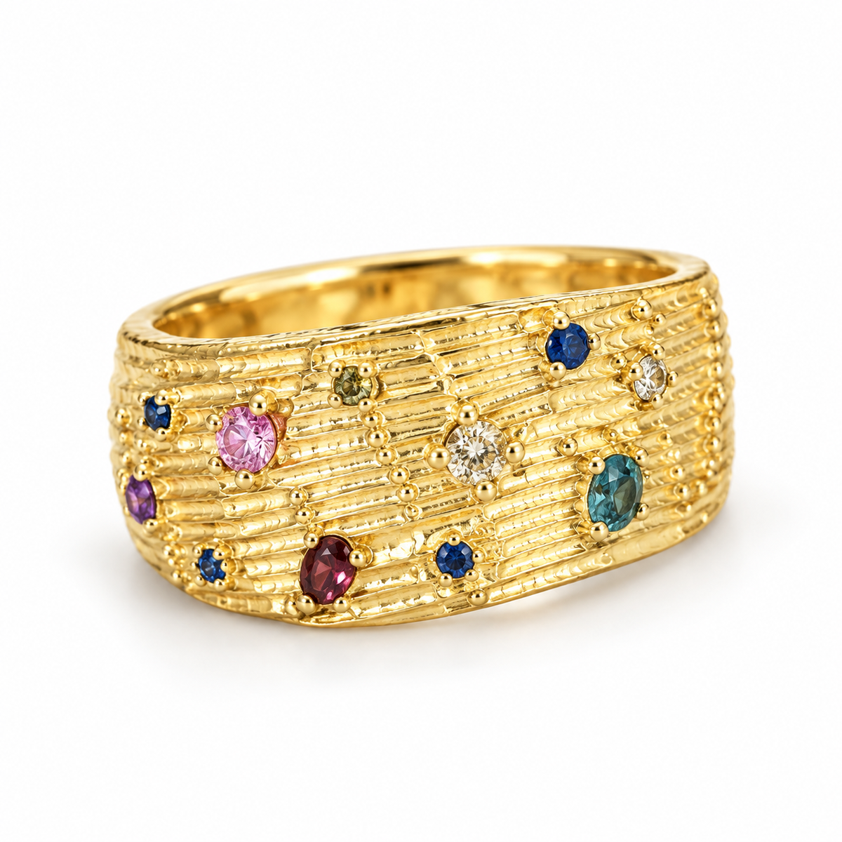 Multicolor Gemstone Statement Ring