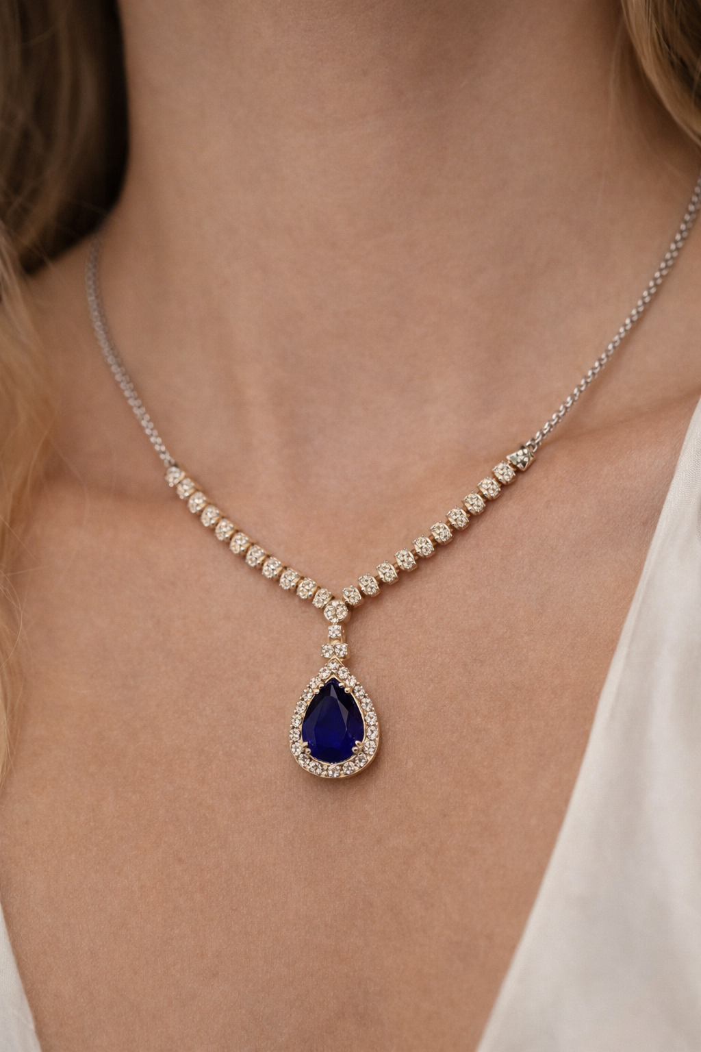 Navy Teardrop Jewelry Half Sets..