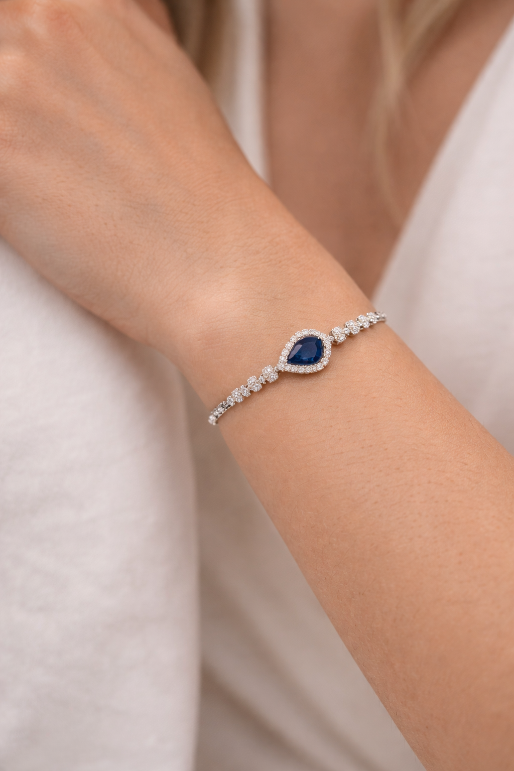 Navy Teardrop Bracelet