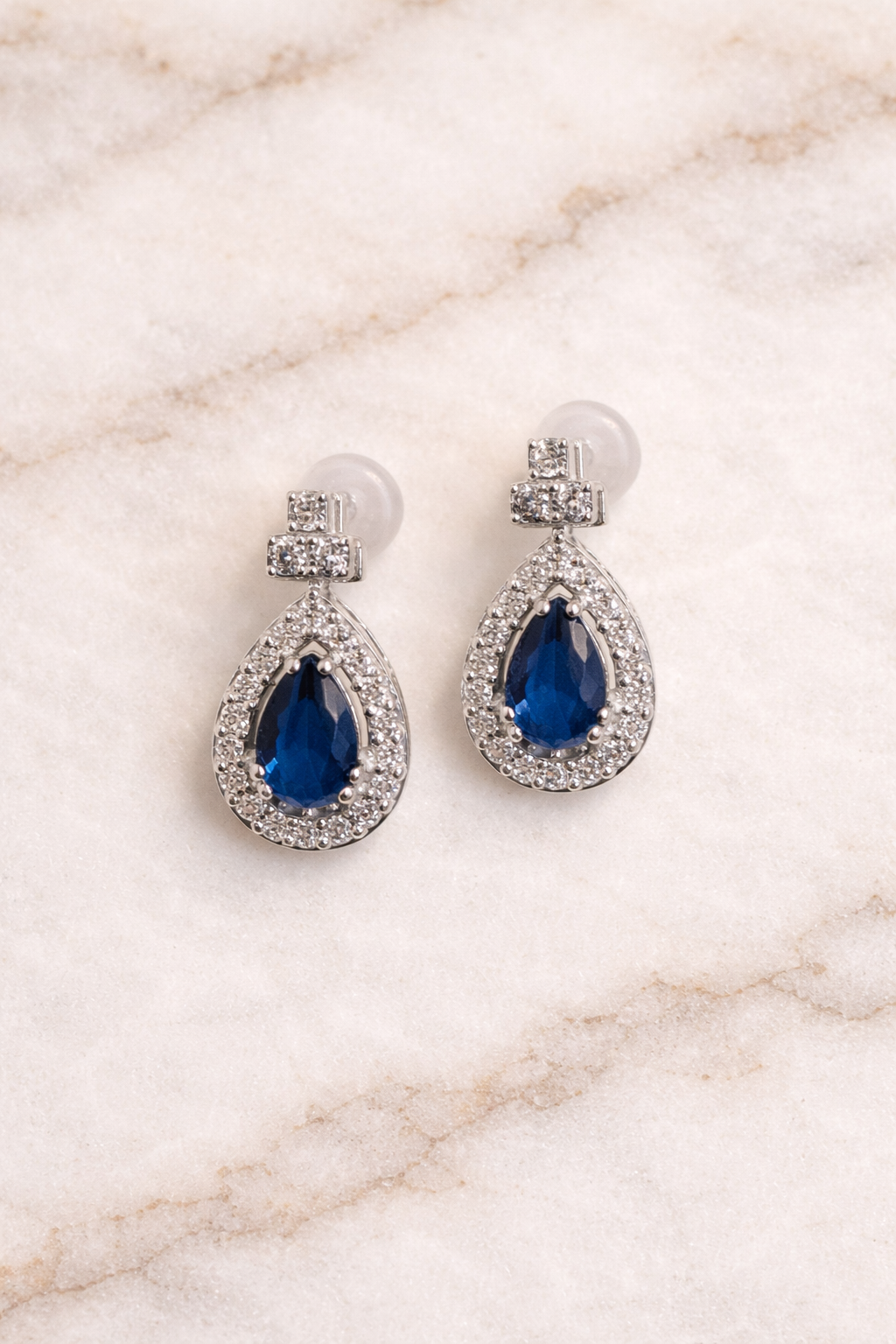 Navy Teardrop Earrings