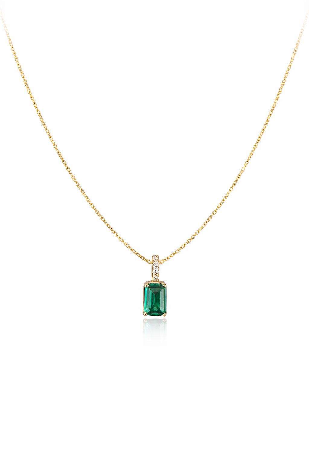 Green Square Pendant Necklace
