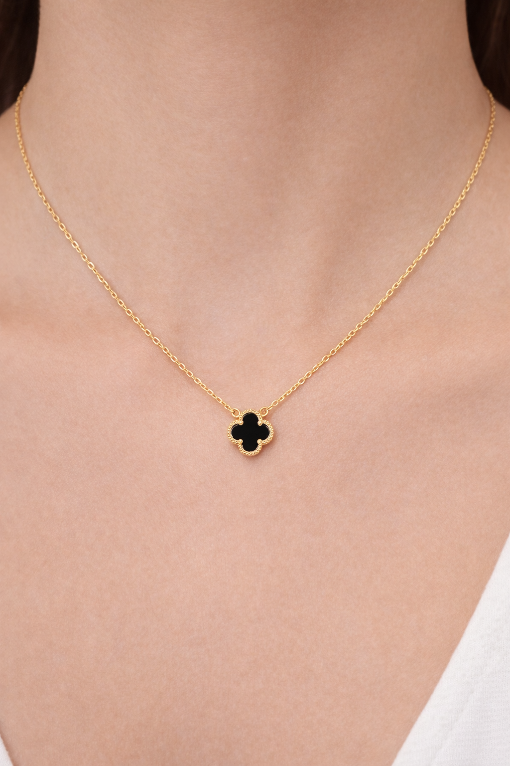 Midnight Clover Necklace