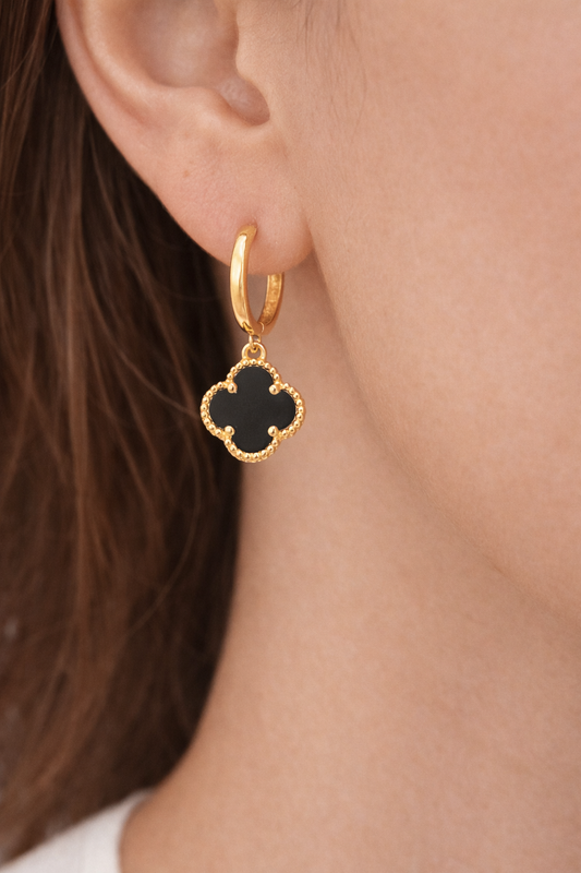 Midnight Clover Earrings
