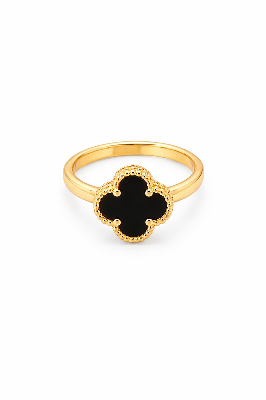 Midnight Clover Ring