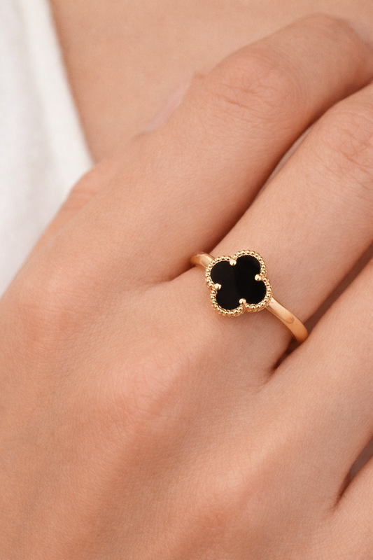 Midnight Clover Ring