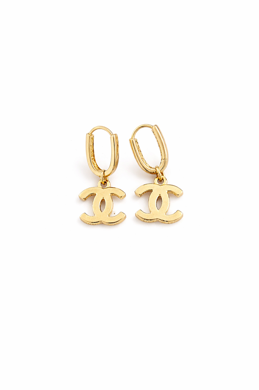 Chanel CC Drop Earrings