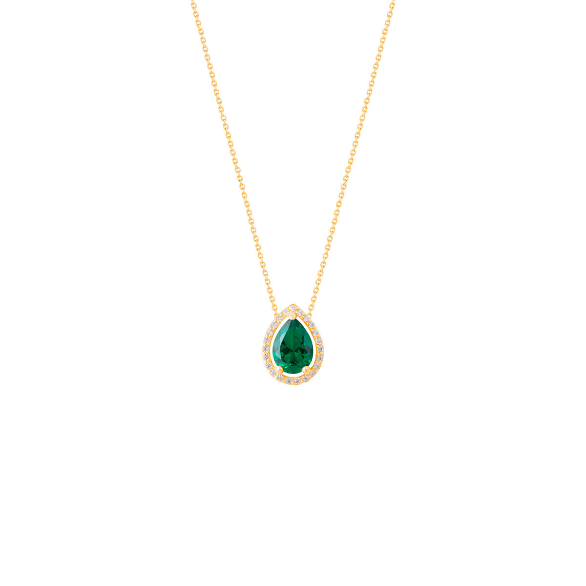 Green Teardrop Pendant Necklace