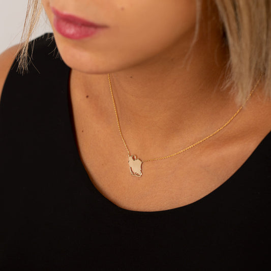 Iran-Shaped Pendant Necklace