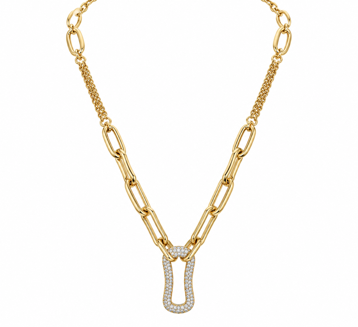 Crystal Accent Gold Necklace