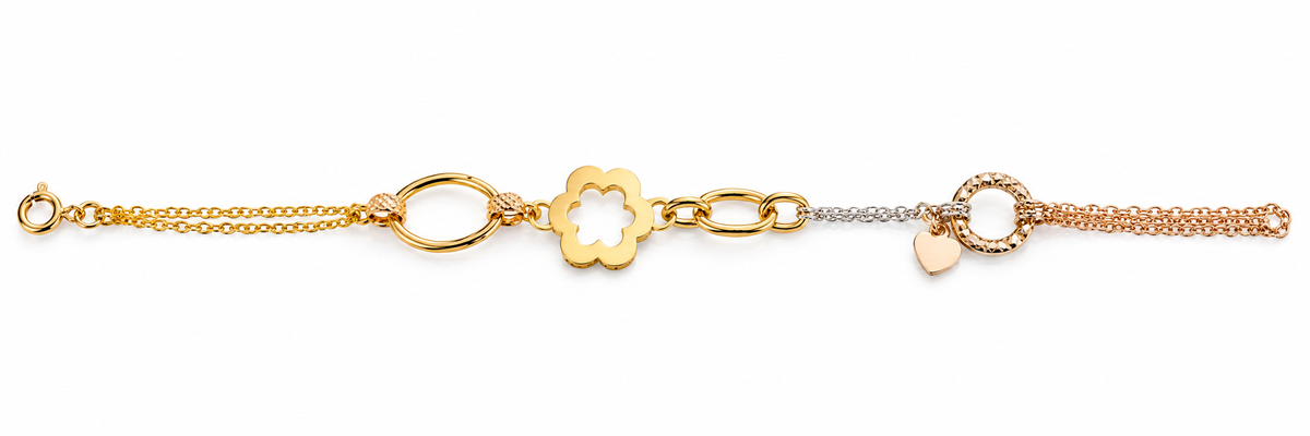 Golden Bloom Charm Bracelet
