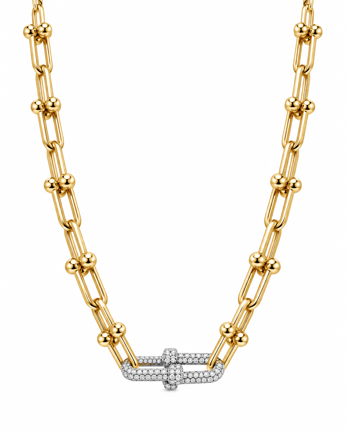 Crystal Buckle Gold Necklace